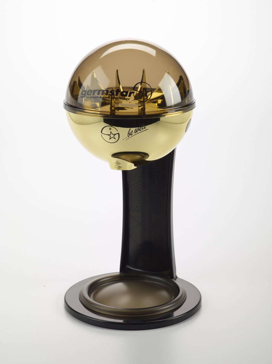 G1 Spender (gold/anthrazit) + G1 Kombi Tischständer/Auffangschale NewLook (schwarz/anthrazit)