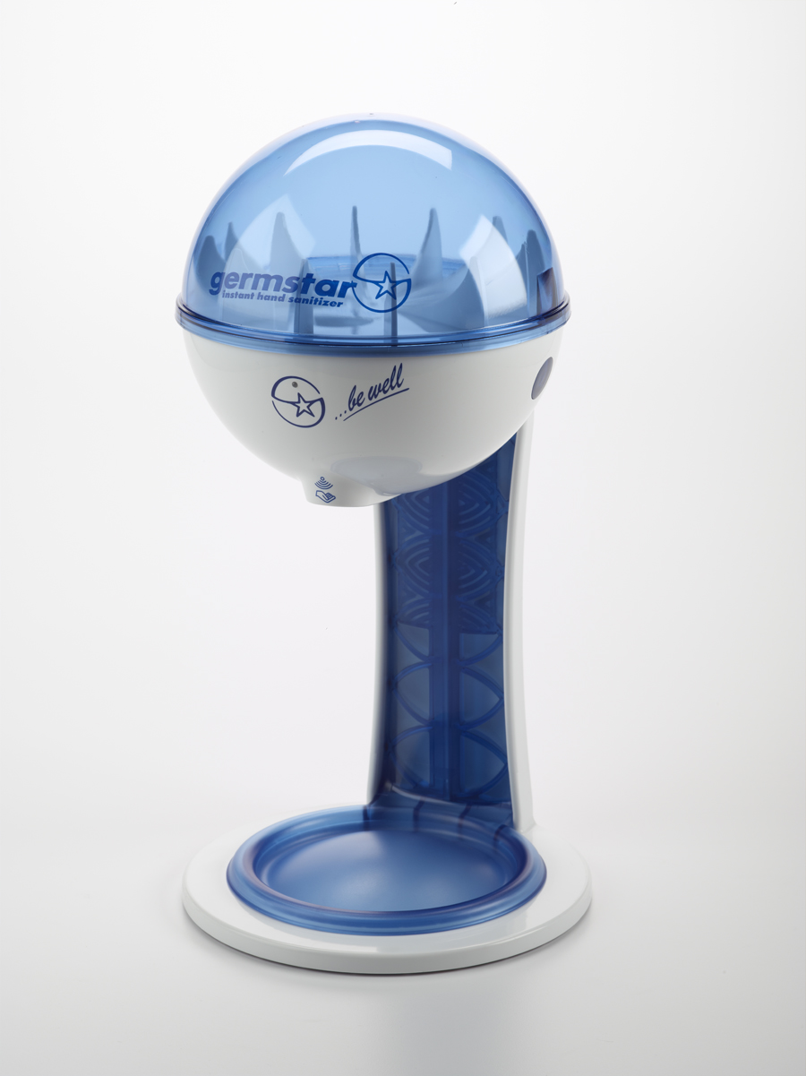 G1 dispenser (bianco/blu) + G1 combinazione supporto da tavola/vassoio raccogligocce nuovo look (bia