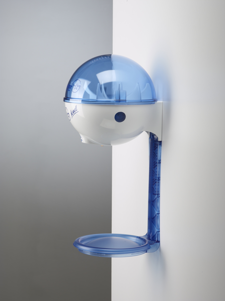 G1 dispenser (bianco/blu) + G1 vassoio raccogligocce nuovo look (blu)
