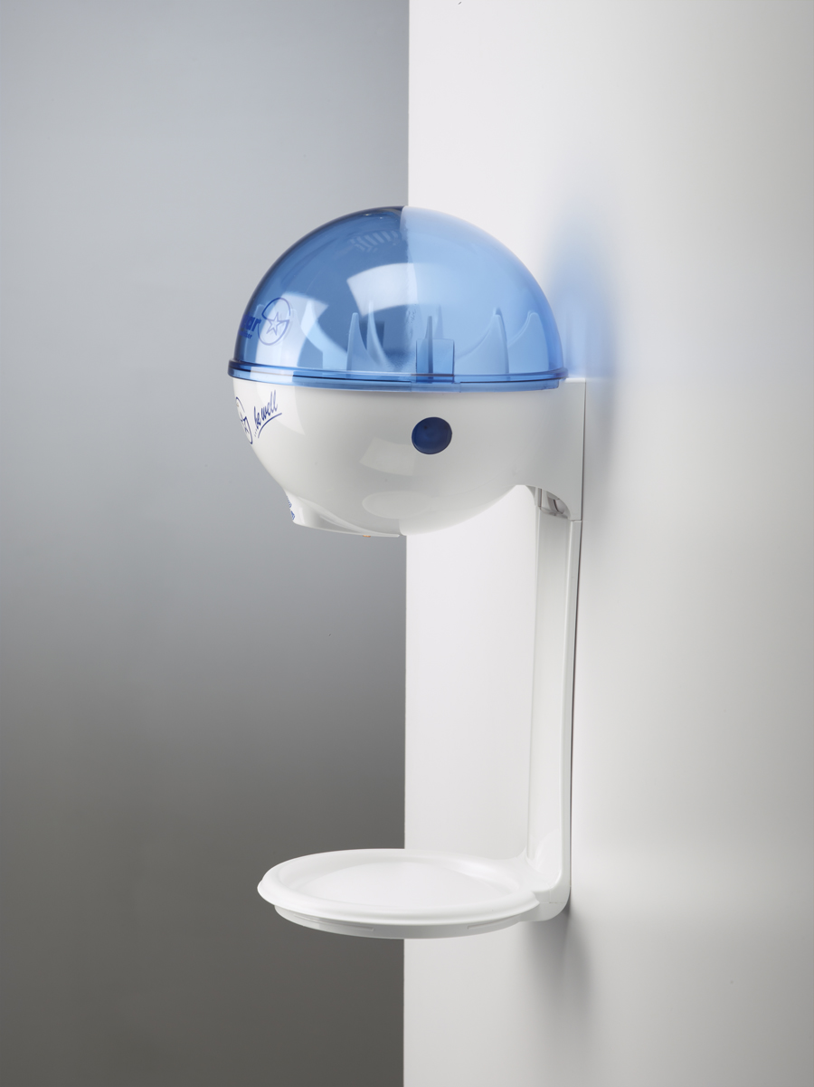 G1 dispenser (bianco/blu) + G1 vassoio raccogligocce nuovo look (bianco)