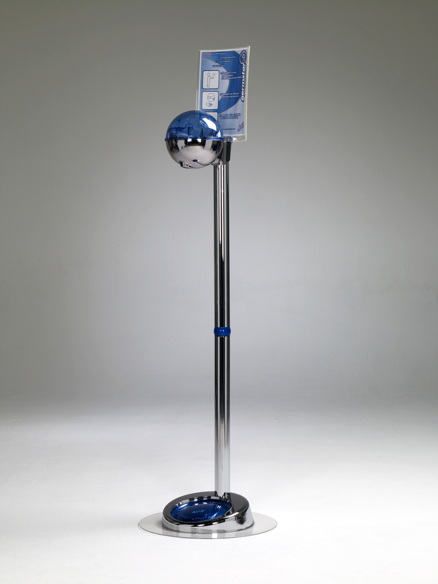 G1 dispenser (cromato/blu) + G1 supporto a pavimento premium EXTRA (cromato)