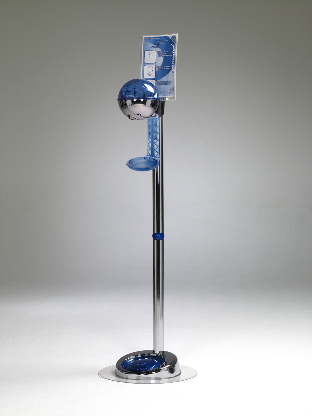 G1 Dispenser (CR/BL) + G1 Premium Floorstand EXTRA (chrome) + G1 Driptray NewLook (blue)